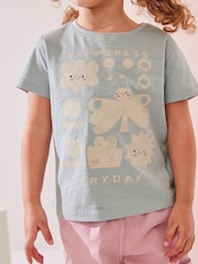 Blue Flower Slogan Short Sleeve T-Shirt (3mths-7yrs) - Image 4 of 7