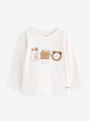 Ecru Bunny Characters 100% Cotton Long Sleeve T-Shirt (3mths-7yrs) - Image 1 of 1
