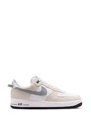 Nike White Grey Air Force 1 Low Trainers - Image 1 of 7
