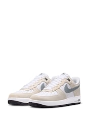 Nike White Grey Air Force 1 Low Trainers - Image 2 of 7