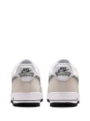Nike White Grey Air Force 1 Low Trainers - Image 3 of 7