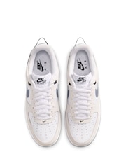Nike White Grey Air Force 1 Low Trainers - Image 4 of 7