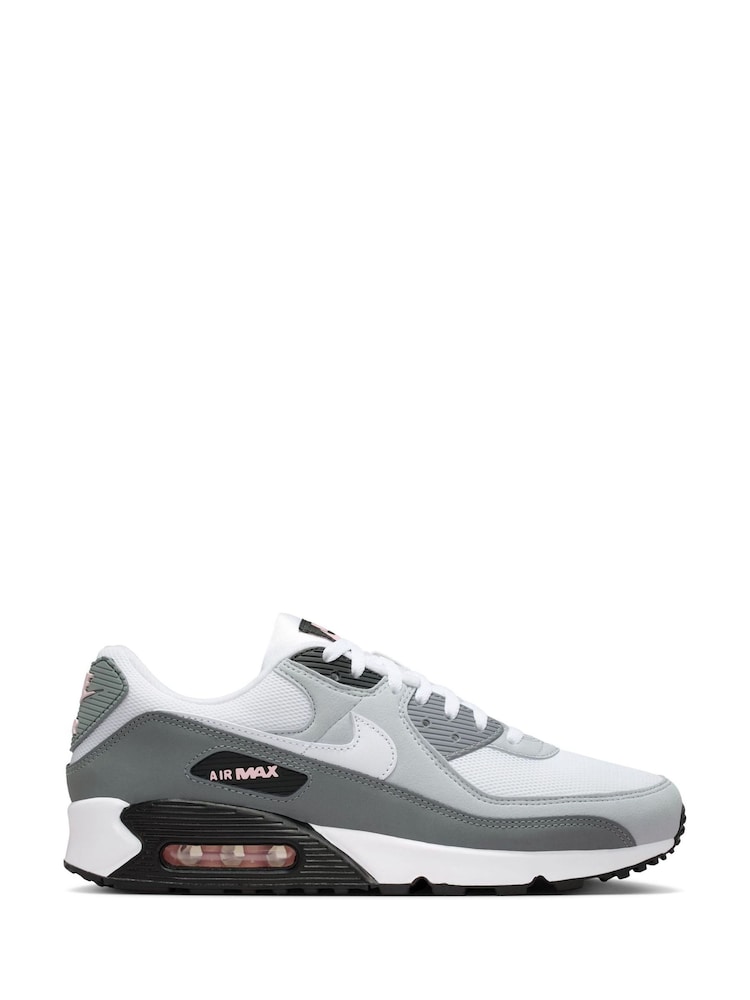 Nike Grey/White Air Max 90 Trainers - Image 1 of 7 Nike Grey/White Air Max 90 Trainers - Image 1 of 7