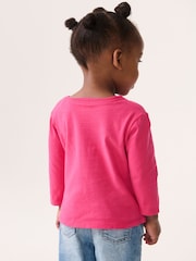 Pink Christmas Padded Mouse 100% Cotton Long Sleeve T-Shirt (3mths-7yrs) - Image 4 of 8