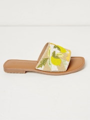 FatFace White Sorrento Beaded Sliders - Image 1 of 5