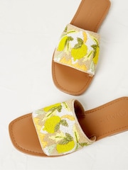 FatFace White Sorrento Beaded Sliders - Image 2 of 5