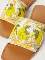 FatFace White Sorrento Beaded Sliders - Image 4 of 5