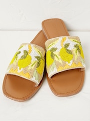 FatFace White Sorrento Beaded Sliders - Image 5 of 5