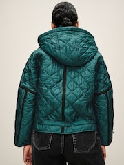 Forest Green Short Quilted Jacket - Image 3 of 9