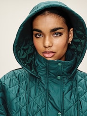 Forest Green Short Quilted Jacket - Image 4 of 9
