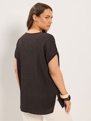 Yours Curve Brown Textured Grown On T-Shirt - Image 3 of 6