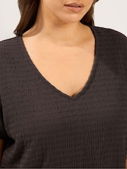 Yours Curve Brown Textured Grown On T-Shirt - Image 4 of 6