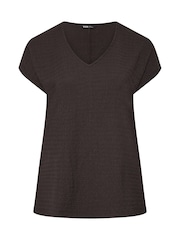 Yours Curve Brown Textured Grown On T-Shirt - Image 5 of 6