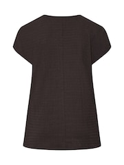 Yours Curve Brown Textured Grown On T-Shirt - Image 6 of 6