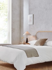 White Pure 100% Cotton 144 Thread Count Duvet Cover and Pillowcase Set - Image 1 of 3