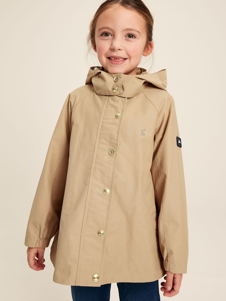 Joules Girls' Meadow Stone Lightweight Waterproof Raincoat With Hood - Image 2 of 14