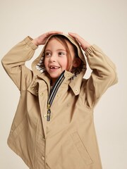 Joules Girls' Meadow Stone Lightweight Waterproof Raincoat With Hood - Image 3 of 14