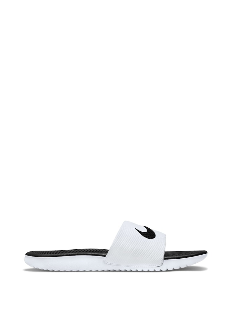 Blanco/Negro - Nike Kawa Junior/Youth Sliders - Imagen 1 de 7