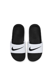 Blanco/Negro - Nike Kawa Junior/Youth Sliders - Imagen 3 de 7