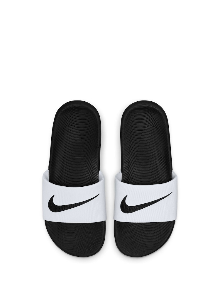 לבן/שחור - כפכפים לילדים/לנוער דגם Kawa של Nike - Image 3 of 7