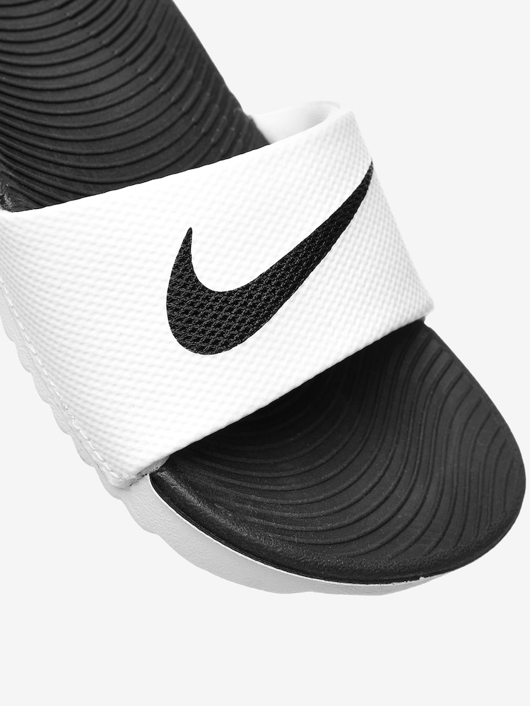 Blanco/Negro - Nike Kawa Junior/Youth Sliders - Imagen 7 de 7