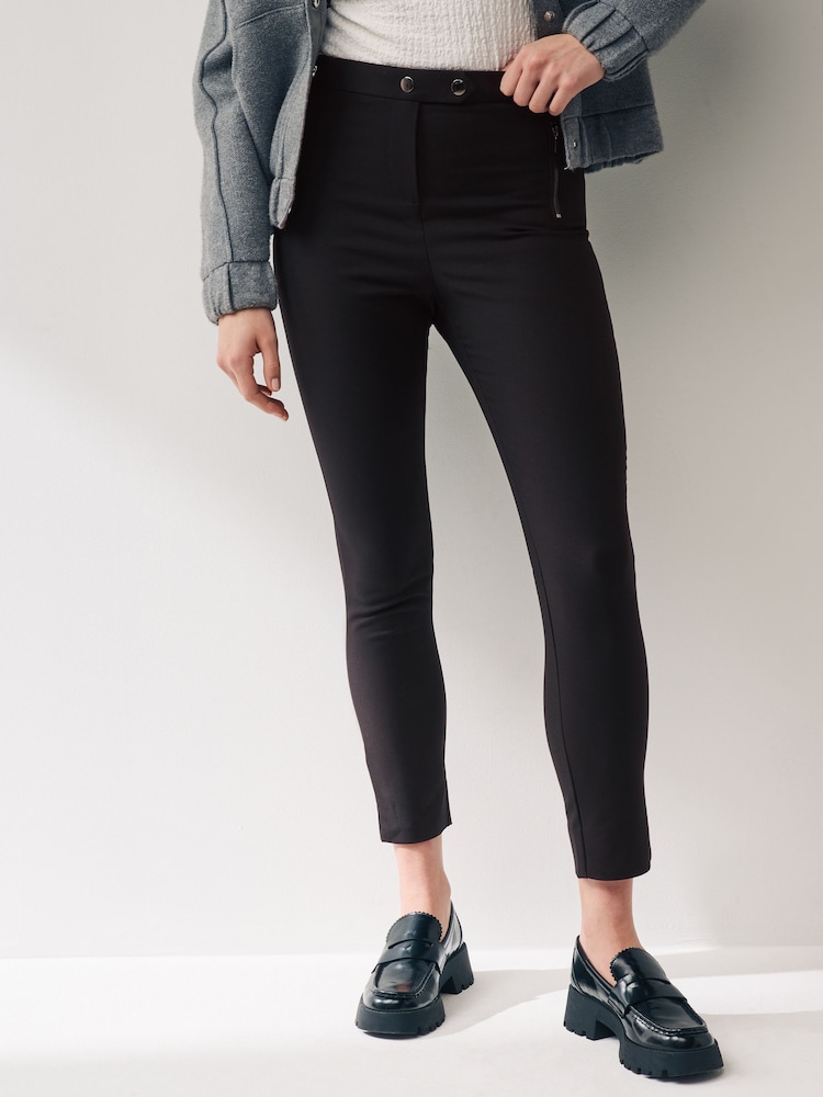 Schwarz - Skinny-Hose mit Reißverschluss - Bild 1 von 6
