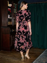 Yumi Black Floral Wrap Dress - Image 5 of 5