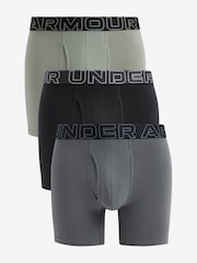 Under Armour Green/Grey 100% Cotton Performance Boxers 3 Pack - Image 1 of 4