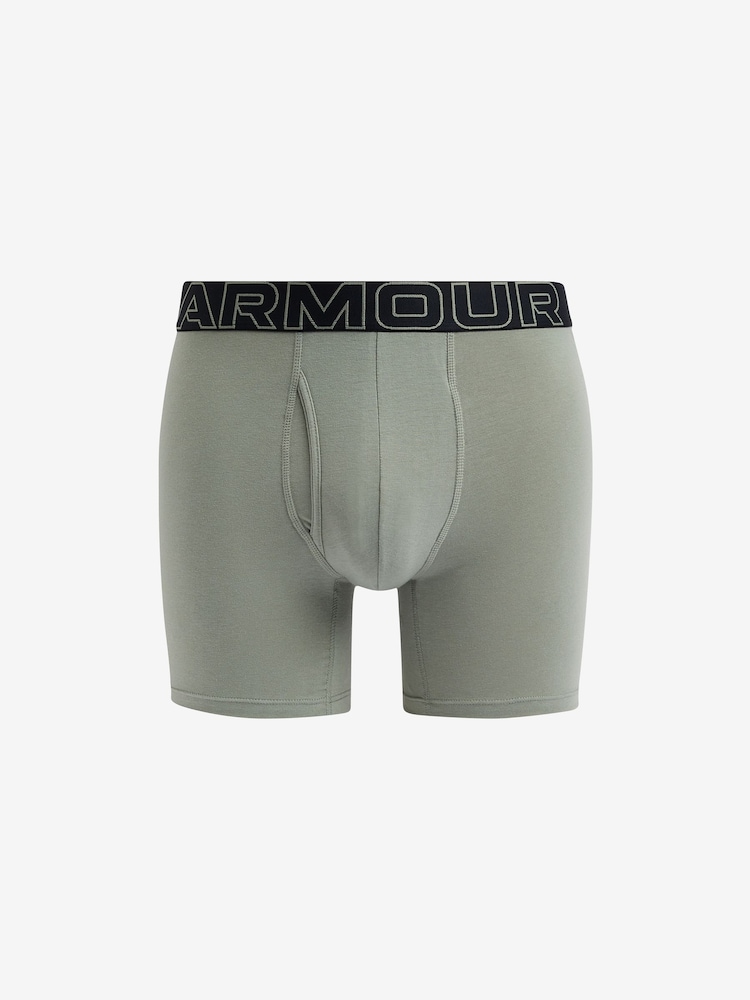 Under Armour Green/Grey 100% Cotton Performance Boxers 3 Pack - Image 2 of 4