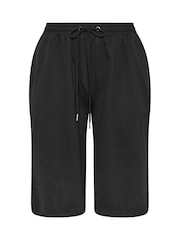 Yours Curve Black Long Sweat Shorts - Image 5 of 6