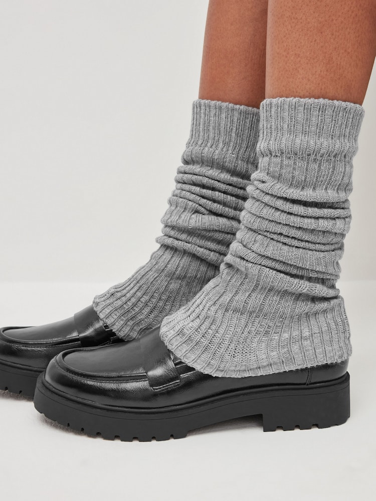 Grey Ribbed Leg Warmers 1 Pack - Image 2 of 3