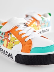 White Pokemon One Strap Elastic Lace Trainers - Image 4 of 6