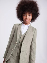 MOSS Green Boys Herringbone Tweed Jacket - Image 1 of 4