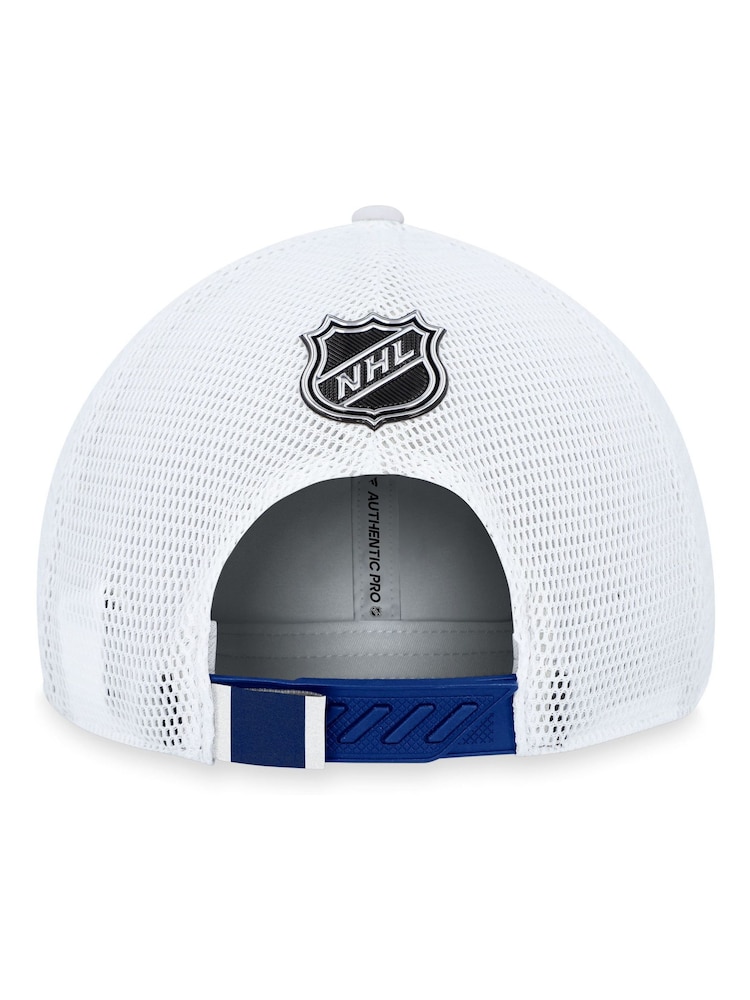 Fanatics Blue/White NHL Colorado Avalanche Authentic Pro Draft Structured Trucker Podium Cap Unisex - Image 4 of 4
