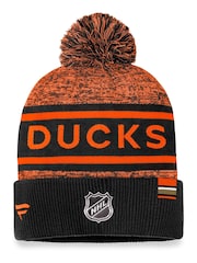 Fanatics Red NHL Anaheim Ducks Authentic Pro Rinked Cuffed Pom Knit Hat Unisex - Image 1 of 2