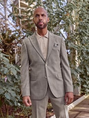 Neutral Slim Fit Textured Suit Jacket - Image 1 of 10
