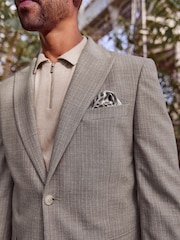 Neutral Slim Fit Textured Suit Jacket - Image 3 of 10