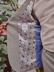 Neutral Slim Fit Textured Suit Jacket - Image 5 of 10