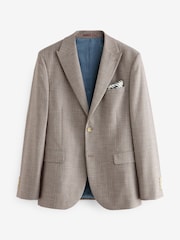 Neutral Slim Fit Textured Suit Jacket - Image 6 of 10