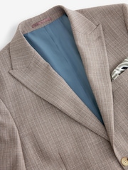 Neutral Slim Fit Textured Suit Jacket - Image 7 of 10