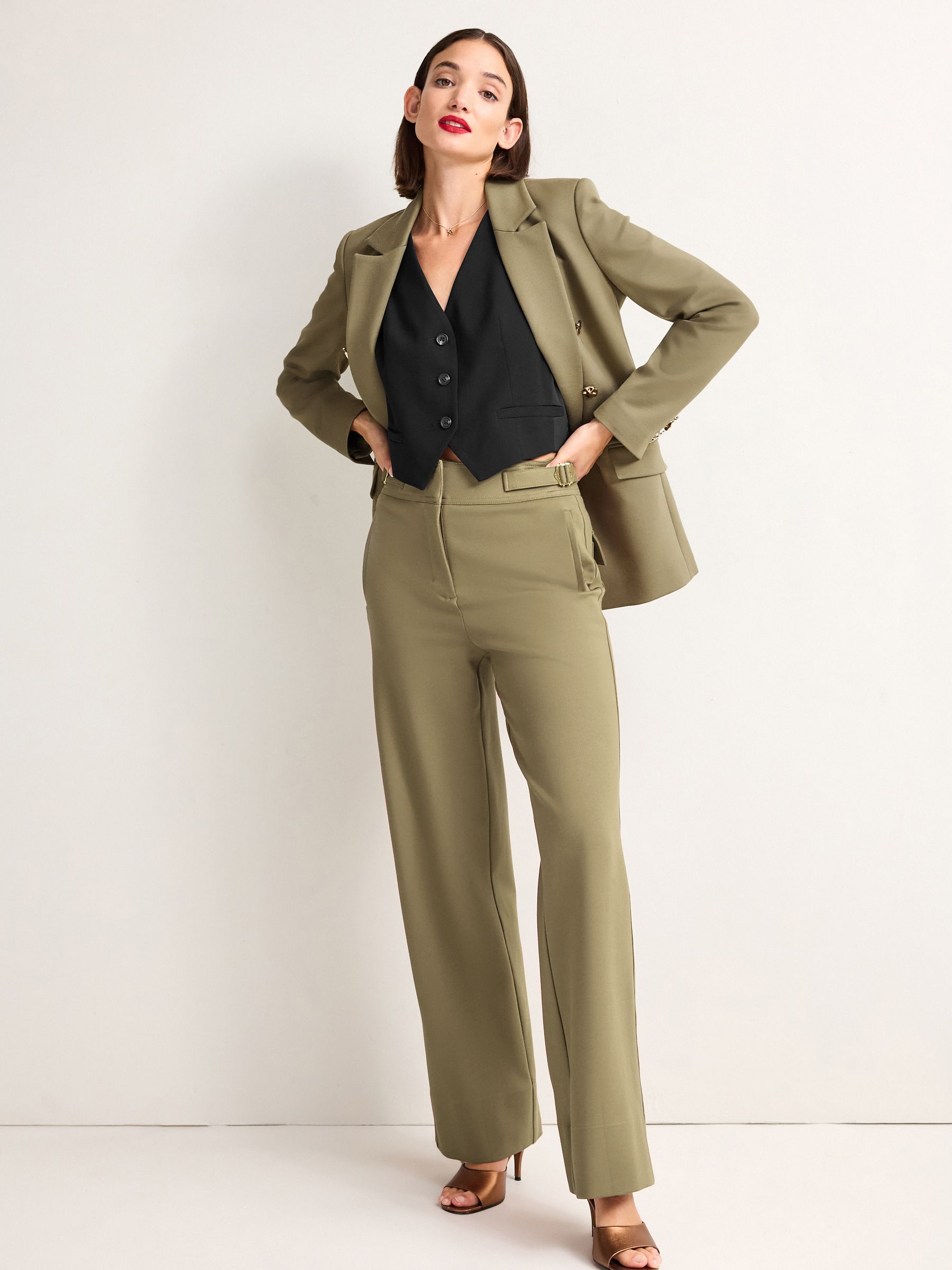 Next womens khaki trousers online