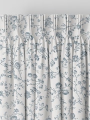 Laura Ashley Dark Seaspray Blue Aria Made to Measure 100% Cotton Curtains - Image 5 of 9