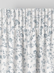 Laura Ashley Dark Seaspray Blue Aria Made to Measure 100% Cotton Curtains - Image 6 of 9