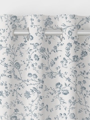 Laura Ashley Dark Seaspray Blue Aria Made to Measure 100% Cotton Curtains - Image 7 of 9