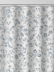 Laura Ashley Dark Seaspray Blue Aria Made to Measure 100% Cotton Curtains - Image 8 of 9