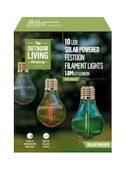 Premier Decorations Ltd Garden 10 Solar Multi Colour Filament Bulb String Lights - Image 1 of 3