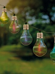 Premier Decorations Ltd Garden 10 Solar Multi Colour Filament Bulb String Lights - Image 2 of 3