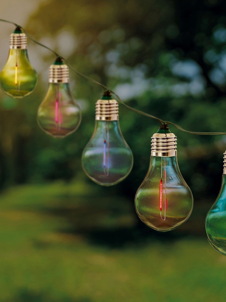 Premier Decorations Ltd Garden 10 Solar Multi Colour Filament Bulb String Lights - Image 2 of 3