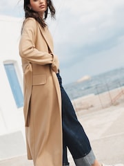 Camel Belted Long Coat - Image 3 of 8