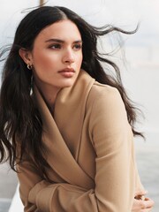 Camel Belted Long Coat - Image 5 of 8